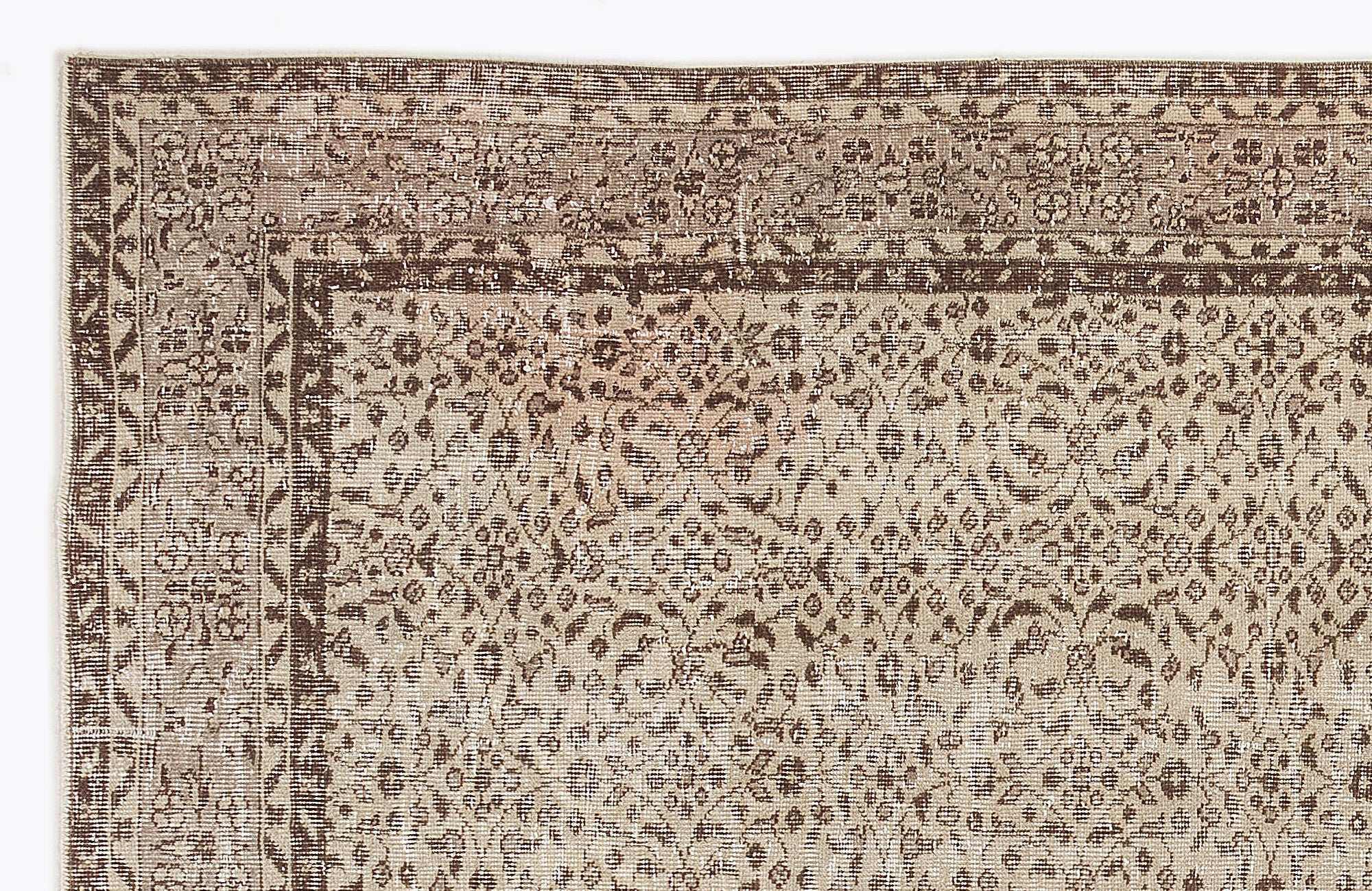 Beige Over Dyed Vintage Rug 6'4'' x 9'6'' ft 192 x 290 cm