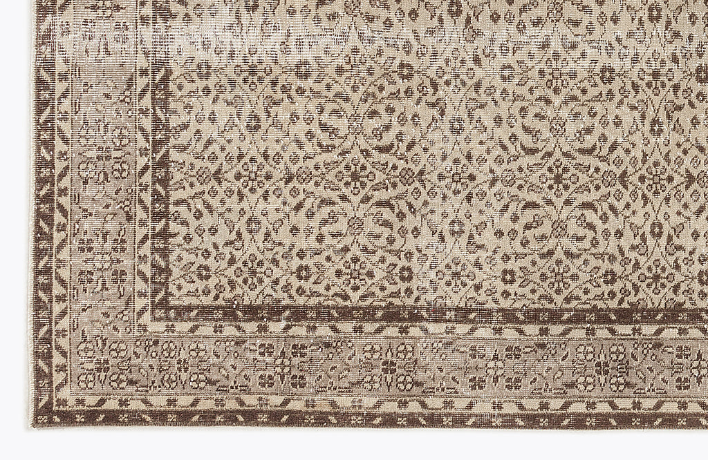 Beige Over Dyed Vintage Rug 6'4'' x 9'6'' ft 192 x 290 cm