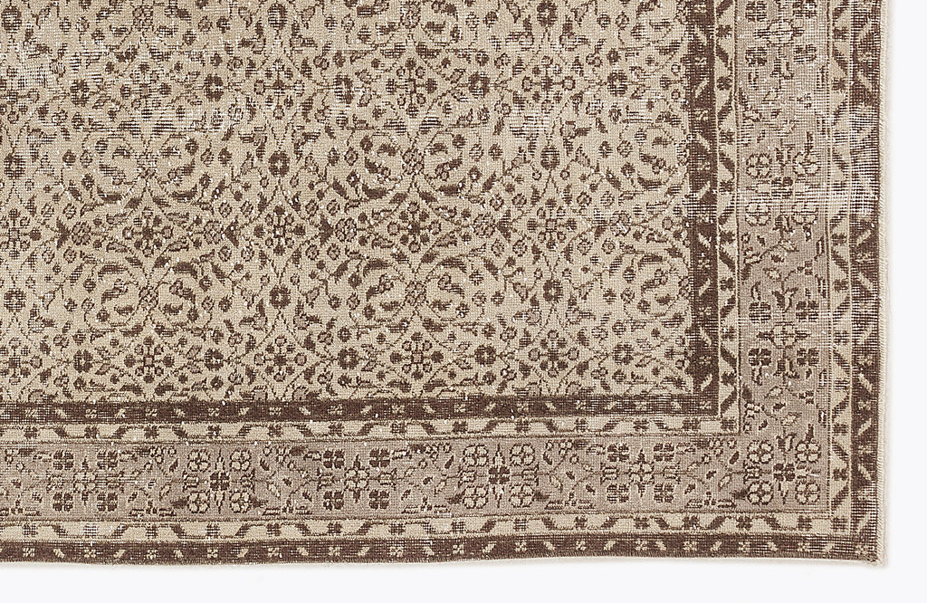 Beige Over Dyed Vintage Rug 6'4'' x 9'6'' ft 192 x 290 cm