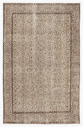 Beige Over Dyed Vintage Rug 6'4'' x 9'6'' ft 192 x 290 cm
