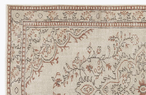 Beige Over Dyed Vintage Rug 5'5'' x 8'7'' ft 164 x 262 cm