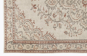 Beige Over Dyed Vintage Rug 5'5'' x 8'7'' ft 164 x 262 cm