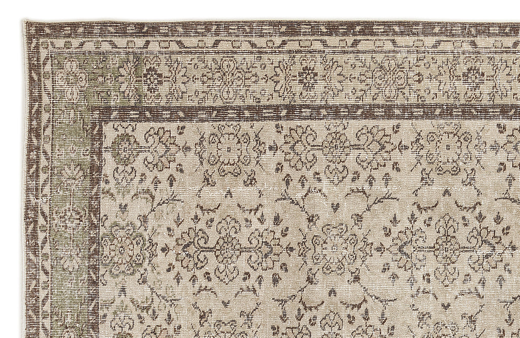 Beige Over Dyed Vintage Rug 6'2'' x 9'7'' ft 188 x 292 cm