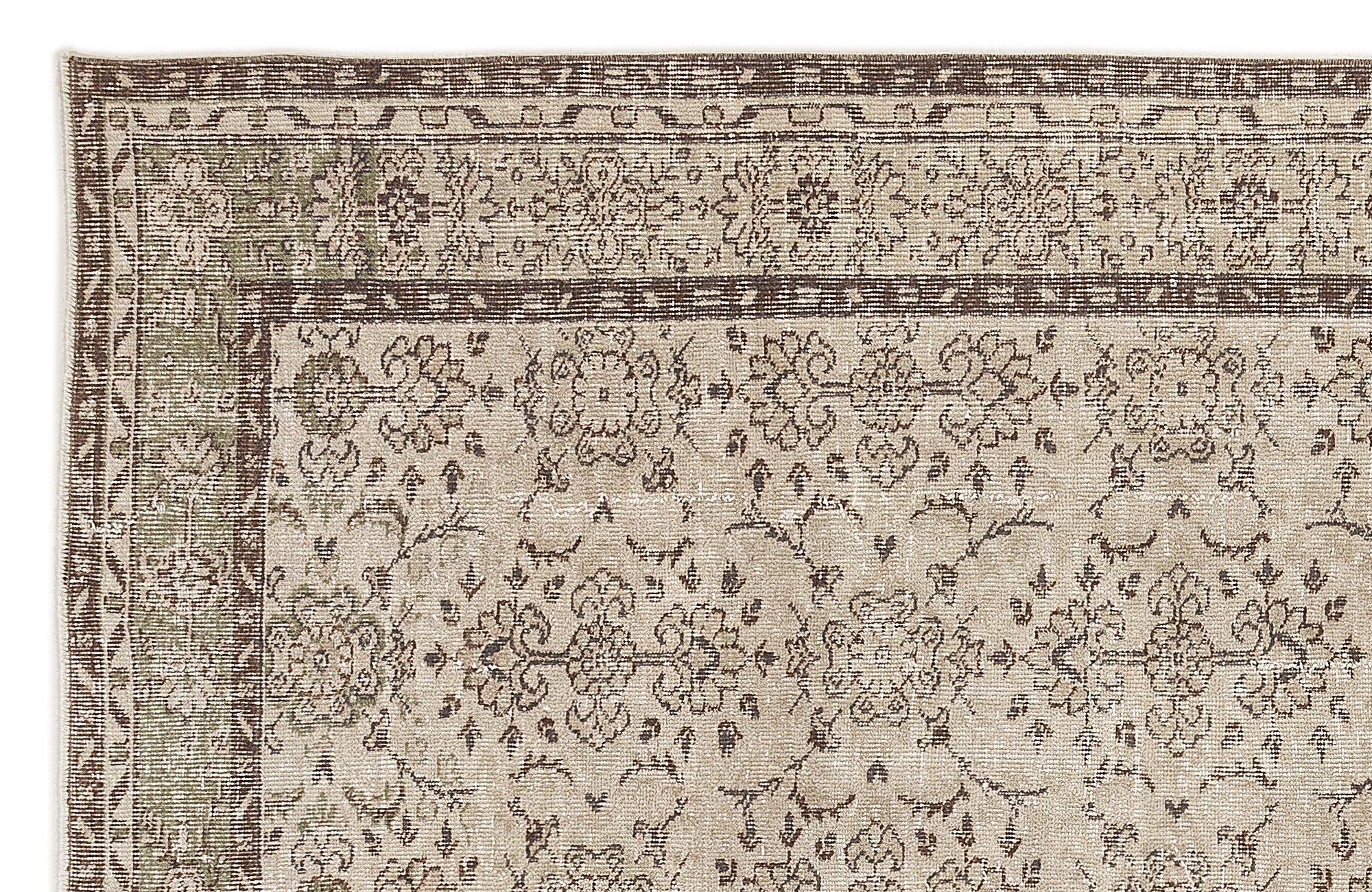 Beige Over Dyed Vintage Rug 6'2'' x 9'7'' ft 188 x 292 cm