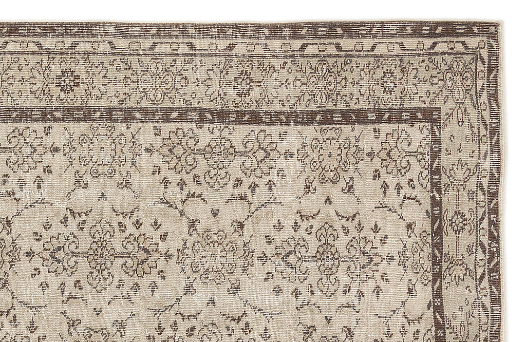 Beige Over Dyed Vintage Rug 6'2'' x 9'7'' ft 188 x 292 cm