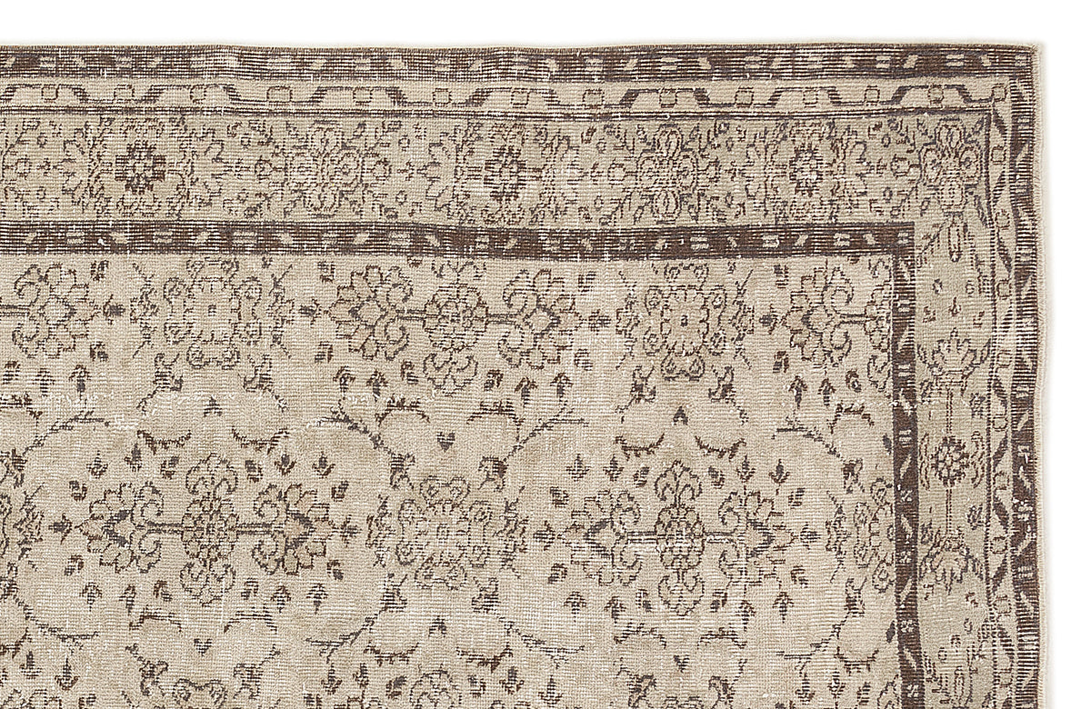 Beige Over Dyed Vintage Rug 6&#39;2&#39;&#39; x 9&#39;7&#39;&#39; ft 188 x 292 cm