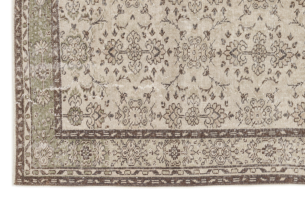 Beige Over Dyed Vintage Rug 6'2'' x 9'7'' ft 188 x 292 cm