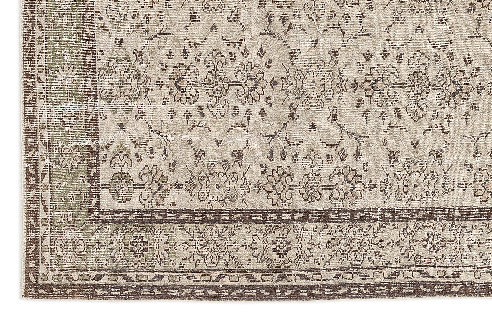 Beige Over Dyed Vintage Rug 6'2'' x 9'7'' ft 188 x 292 cm