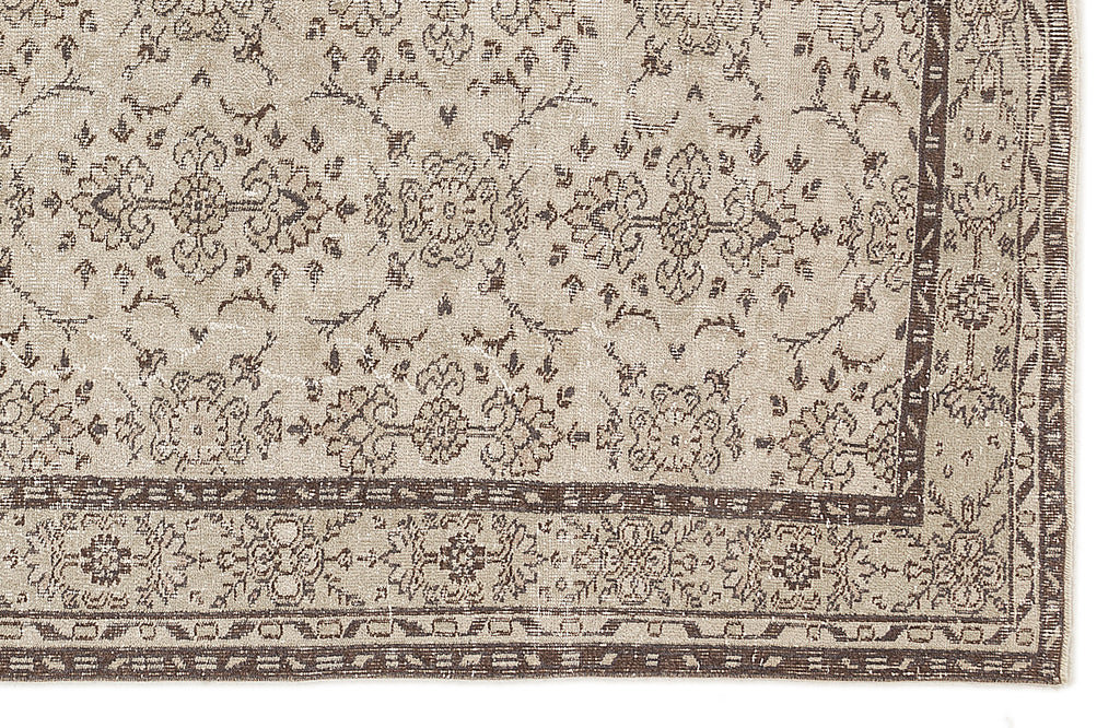 Beige Over Dyed Vintage Rug 6'2'' x 9'7'' ft 188 x 292 cm