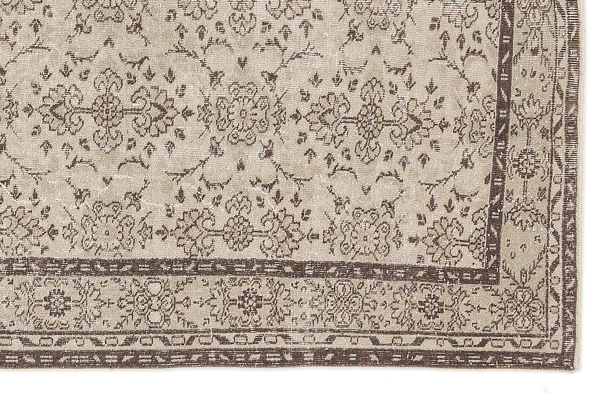 Beige Over Dyed Vintage Rug 6'2'' x 9'7'' ft 188 x 292 cm