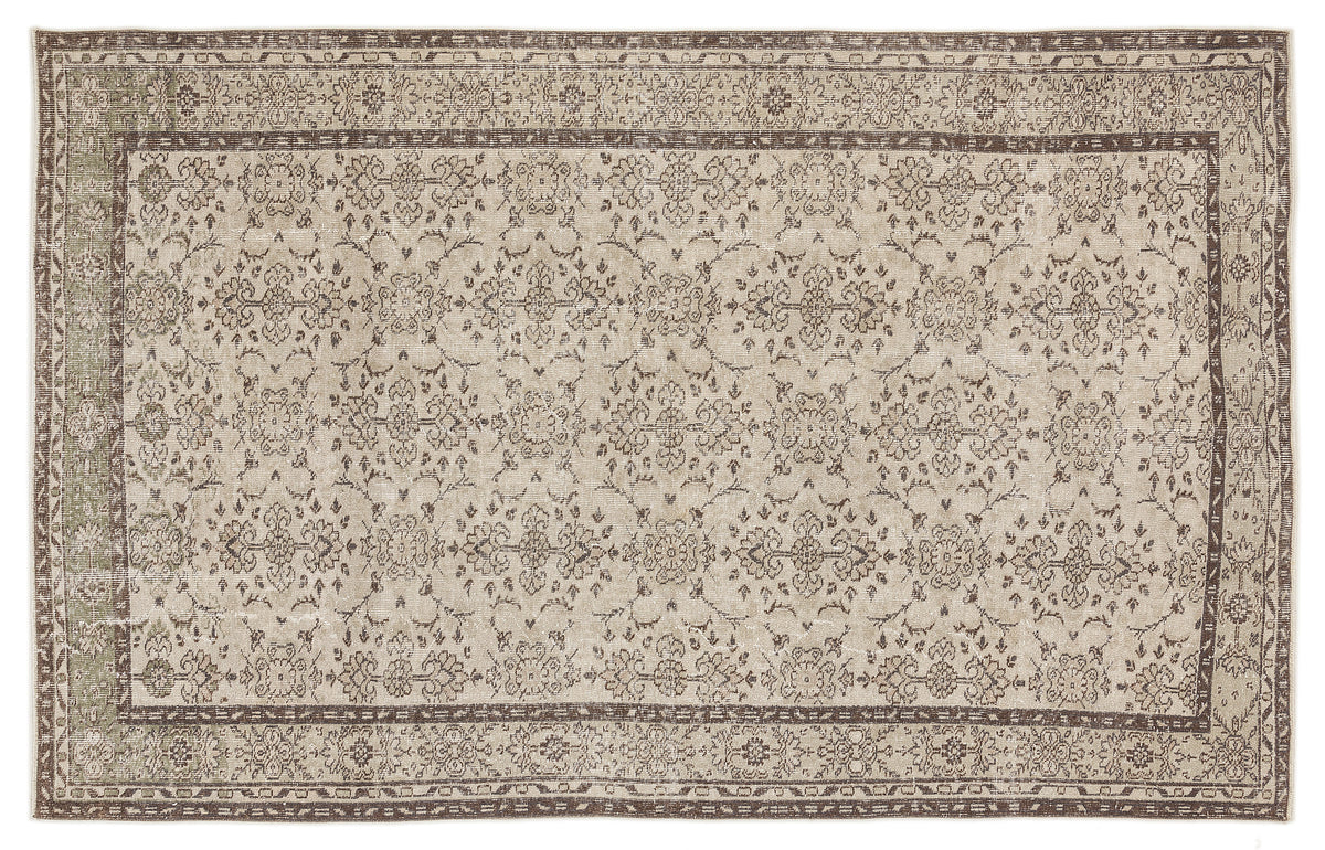 Beige Over Dyed Vintage Rug 6&#39;2&#39;&#39; x 9&#39;7&#39;&#39; ft 188 x 292 cm