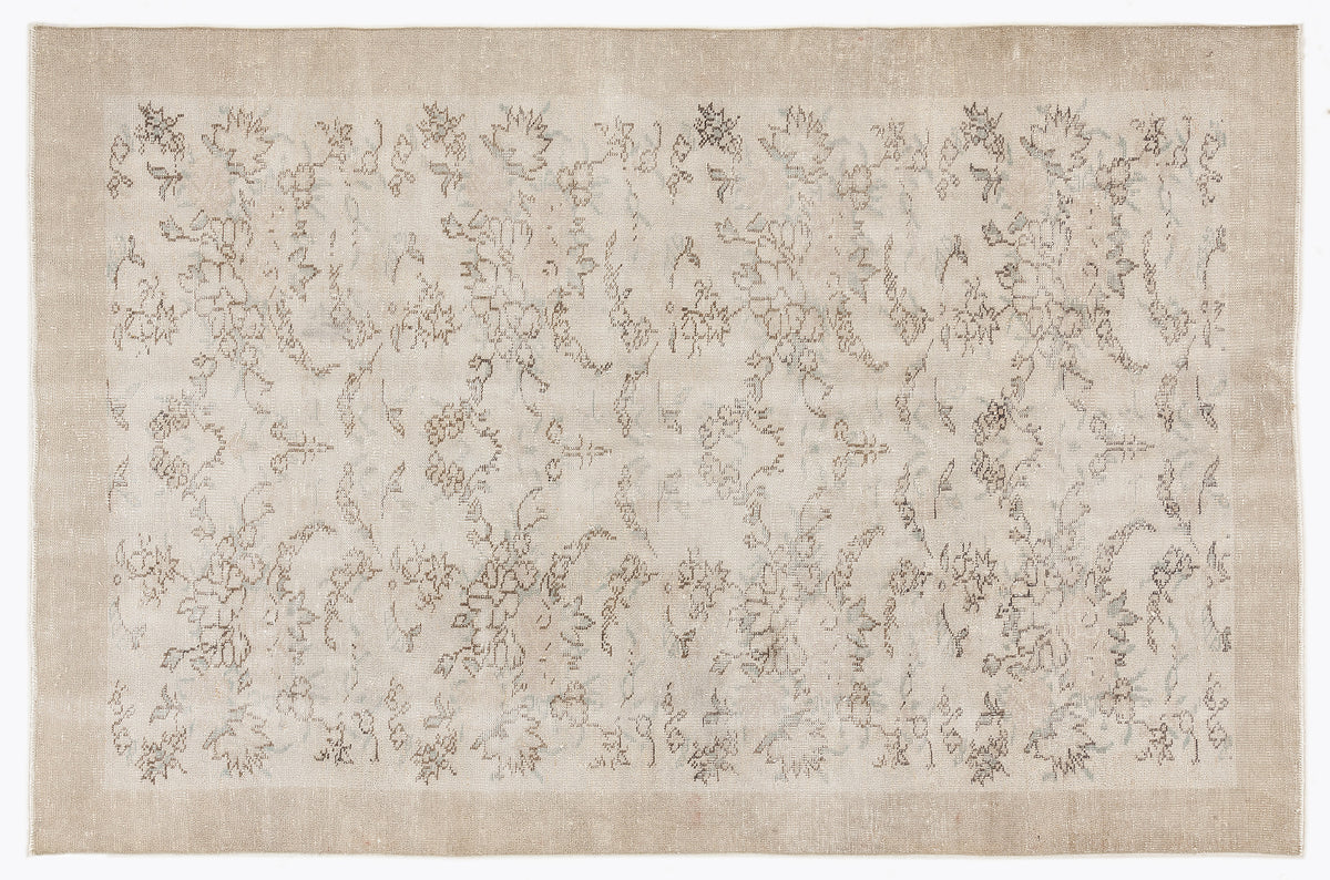 Beige Over Dyed Vintage Rug 5&#39;9&#39;&#39; x 8&#39;10&#39;&#39; ft 176 x 270 cm