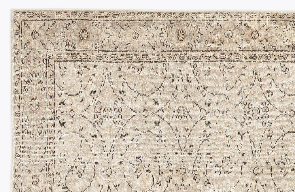 Beige Over Dyed Vintage Rug 5'7'' x 9'1'' ft 171 x 278 cm