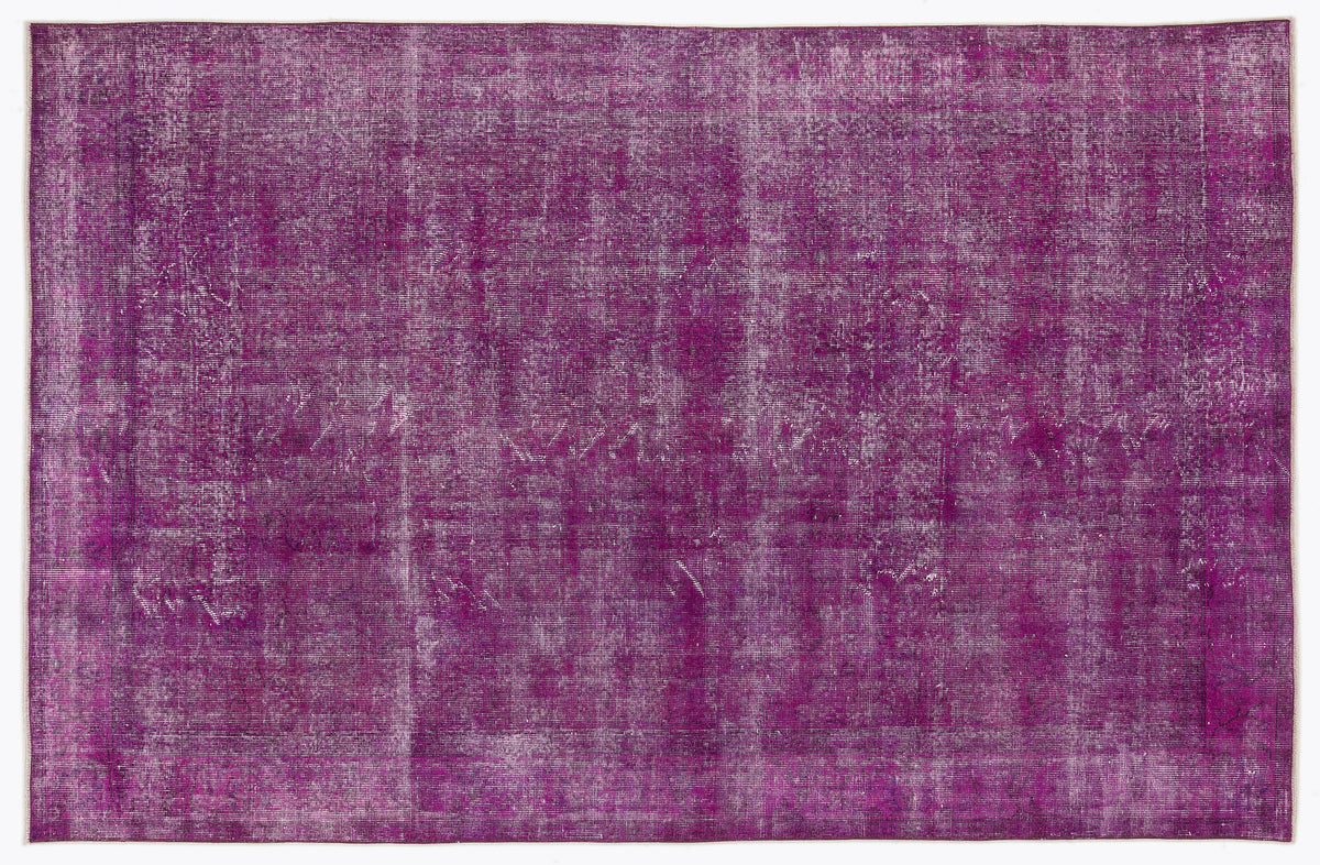 Fuchsia Over Dyed Vintage Rug 6&#39;0&#39;&#39; x 9&#39;4&#39;&#39; ft 184 x 285 cm