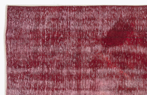 Red Over Dyed Vintage Rug 5'11'' x 9'1'' ft 180 x 276 cm