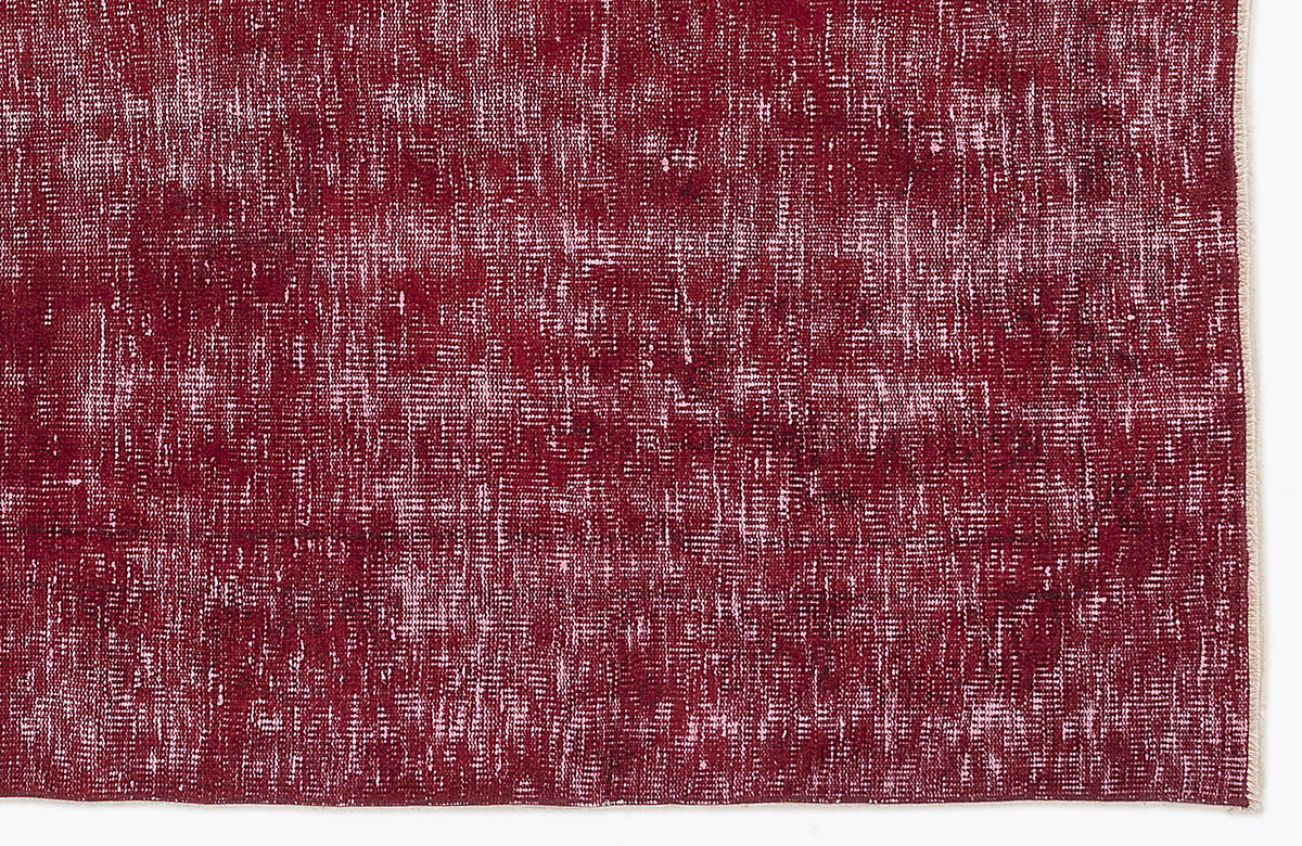 Red Over Dyed Vintage Rug 5&#39;11&#39;&#39; x 9&#39;1&#39;&#39; ft 180 x 276 cm