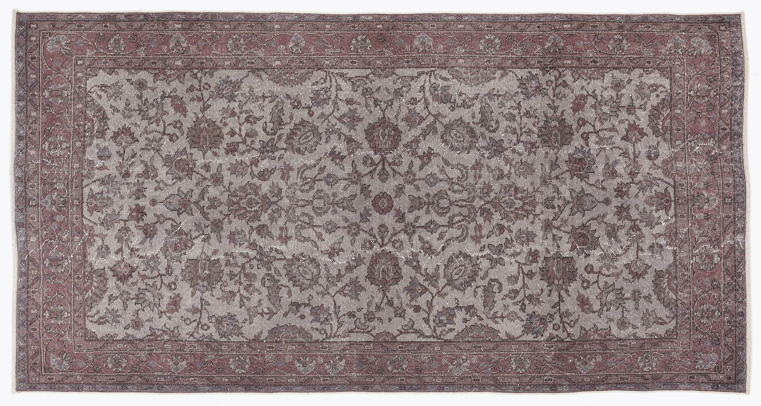 Naturel Over Dyed Vintage Rug 4'11'' x 9'5'' ft 150 x 288 cm