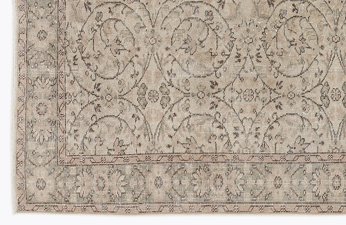 Beige Over Dyed Vintage Rug 5&#39;10&#39;&#39; x 8&#39;10&#39;&#39; ft 178 x 270 cm