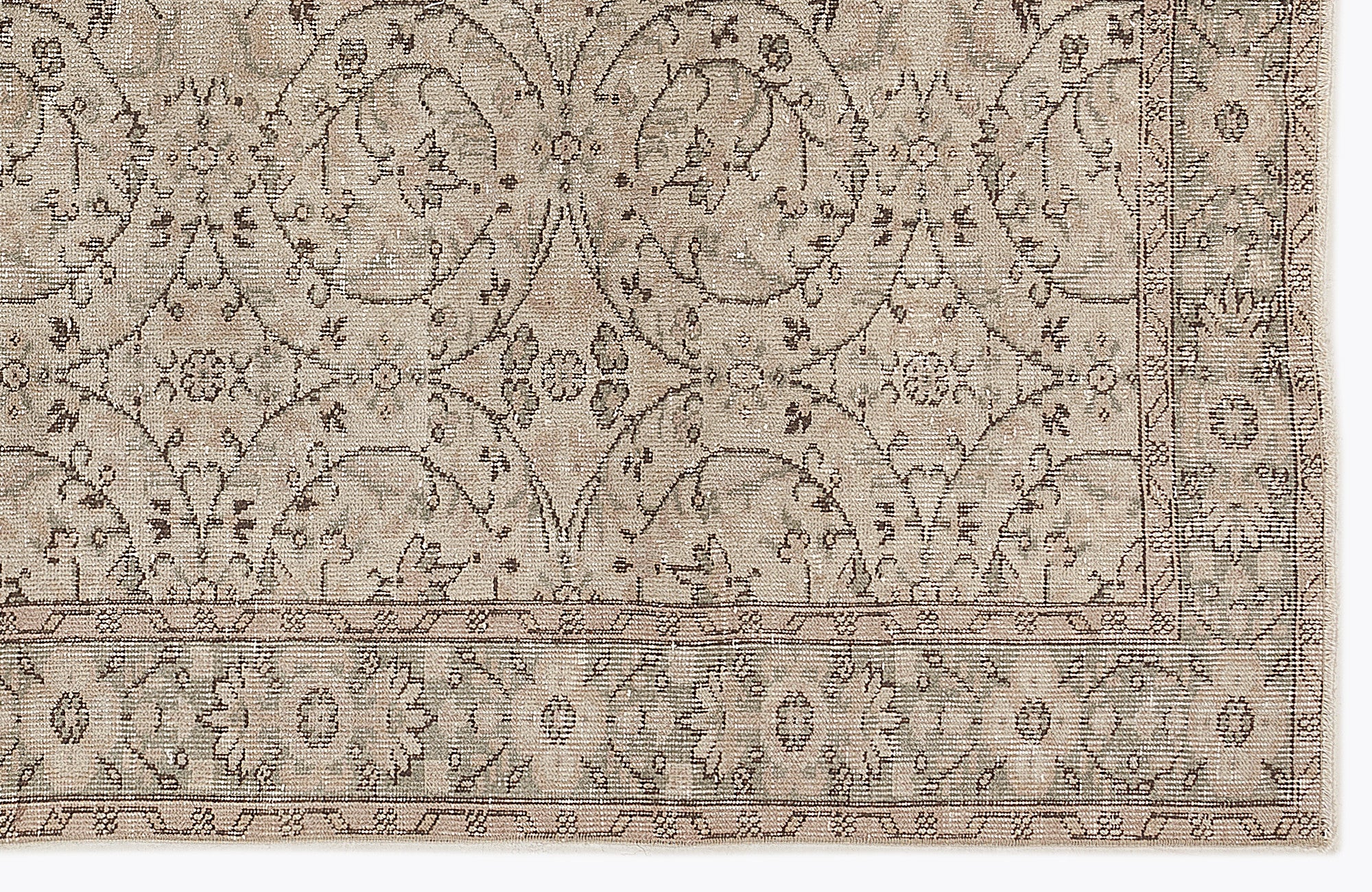 Beige Over Dyed Vintage Rug 5'10'' x 8'10'' ft 178 x 270 cm