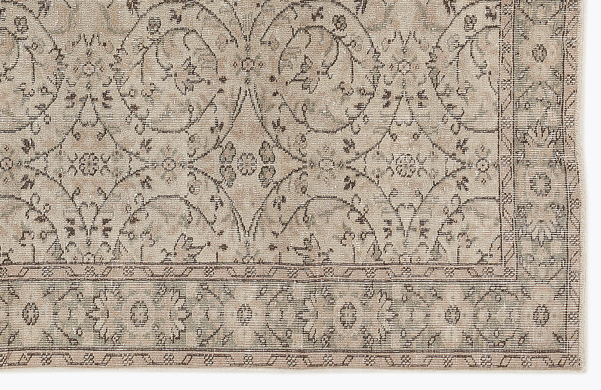 Beige Over Dyed Vintage Rug 5&#39;10&#39;&#39; x 8&#39;10&#39;&#39; ft 178 x 270 cm
