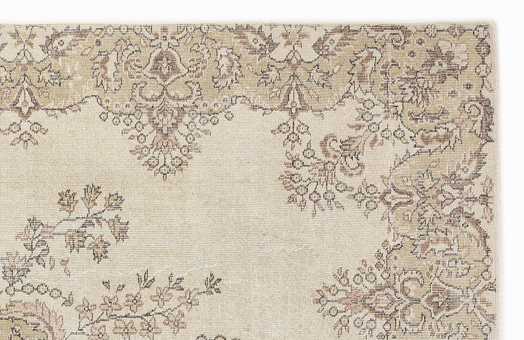 Beige Over Dyed Vintage Rug 6'9'' x 10'3'' ft 205 x 312 cm
