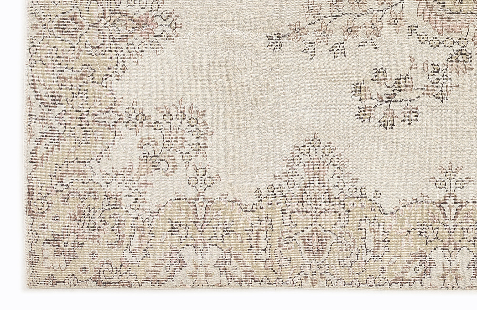Beige Over Dyed Vintage Rug 6'9'' x 10'3'' ft 205 x 312 cm