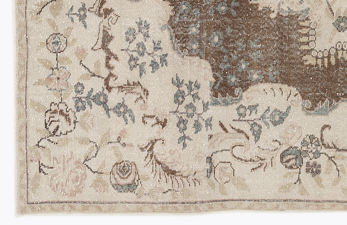 Beige Over Dyed Vintage Rug 5&#39;9&#39;&#39; x 10&#39;1&#39;&#39; ft 175 x 308 cm