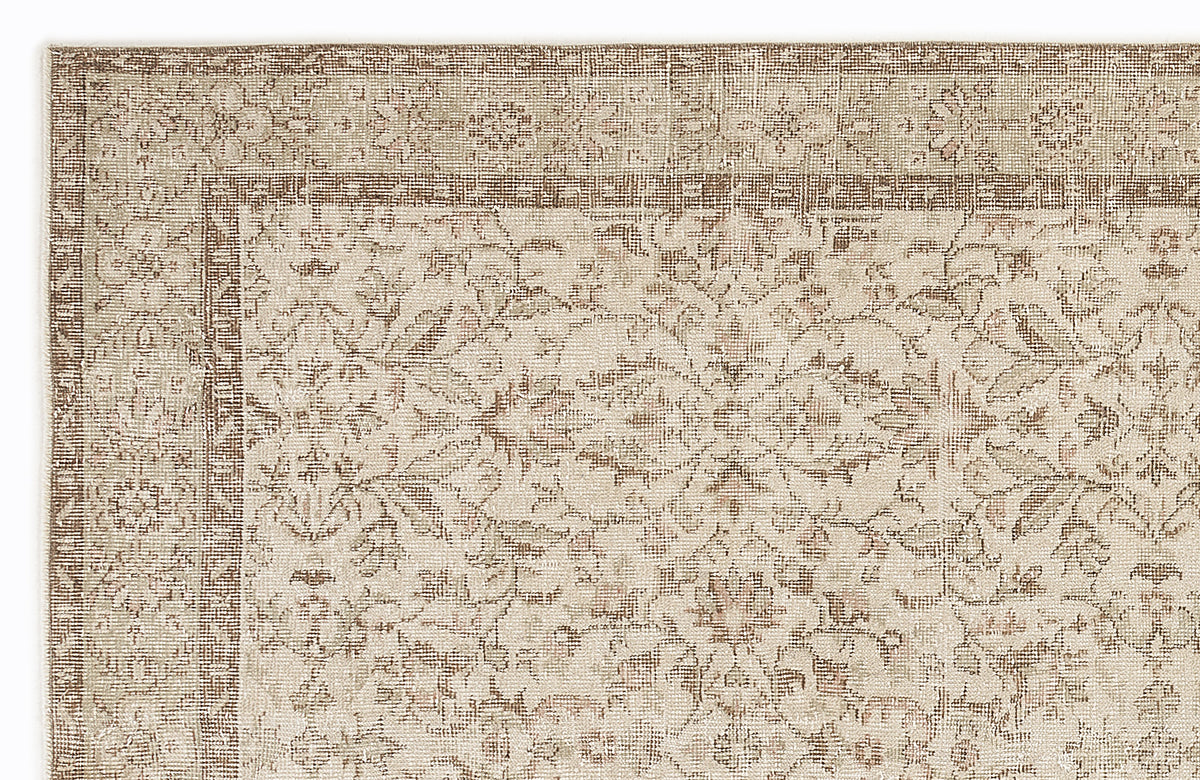 Beige Over Dyed Vintage Rug 5&#39;5&#39;&#39; x 9&#39;4&#39;&#39; ft 165 x 284 cm