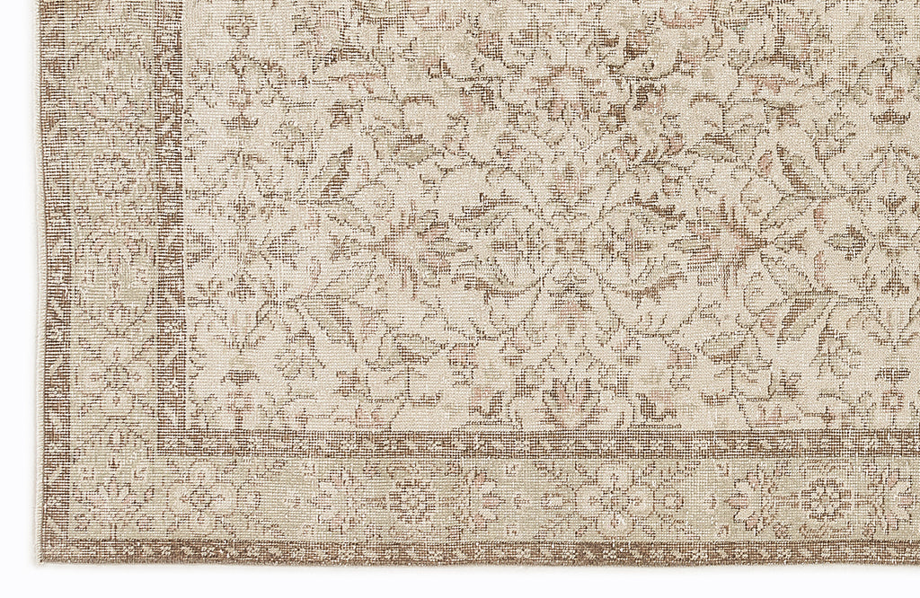 Beige Over Dyed Vintage Rug 5'5'' x 9'4'' ft 165 x 284 cm