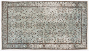 Green Over Dyed Vintage Rug 5'6'' x 9'10'' ft 168 x 300 cm