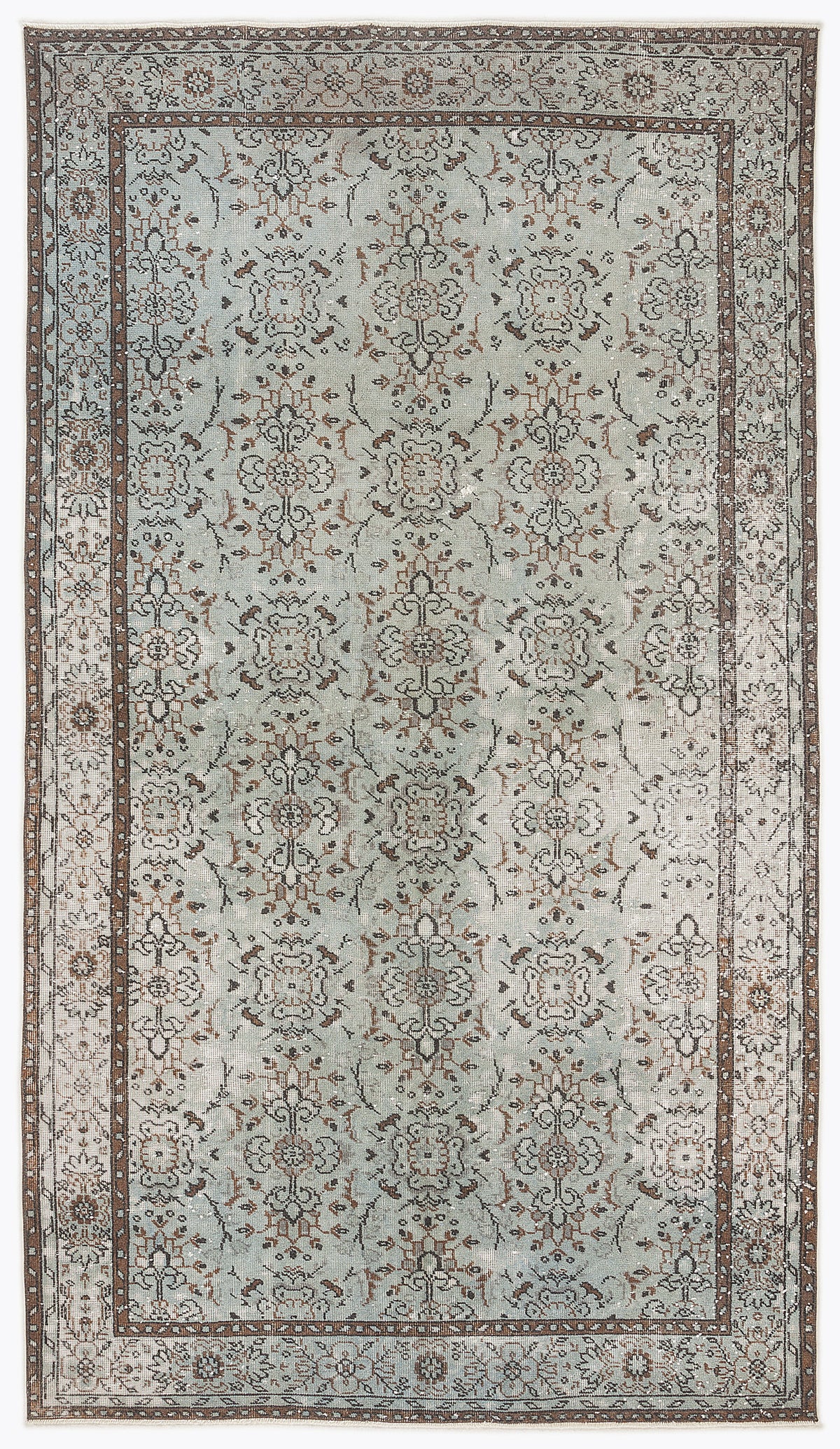 Green Over Dyed Vintage Rug 5&#39;6&#39;&#39; x 9&#39;10&#39;&#39; ft 168 x 300 cm