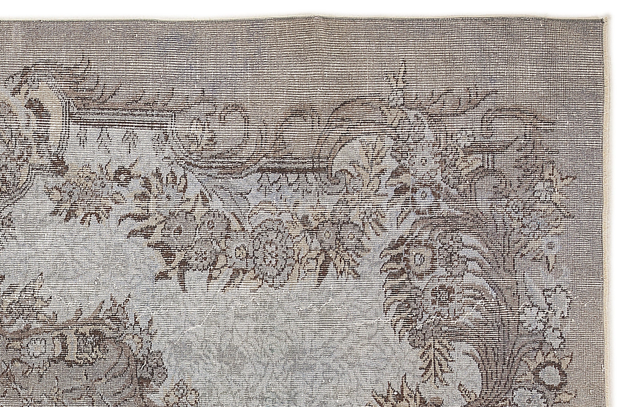 Blue Over Dyed Vintage Rug 5'11'' x 9'5'' ft 180 x 286 cm