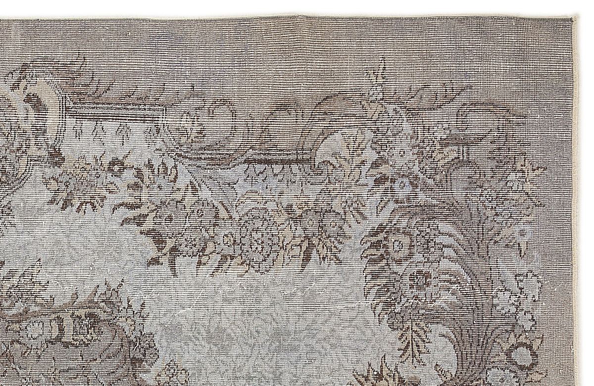 Blue Over Dyed Vintage Rug 5&#39;11&#39;&#39; x 9&#39;5&#39;&#39; ft 180 x 286 cm