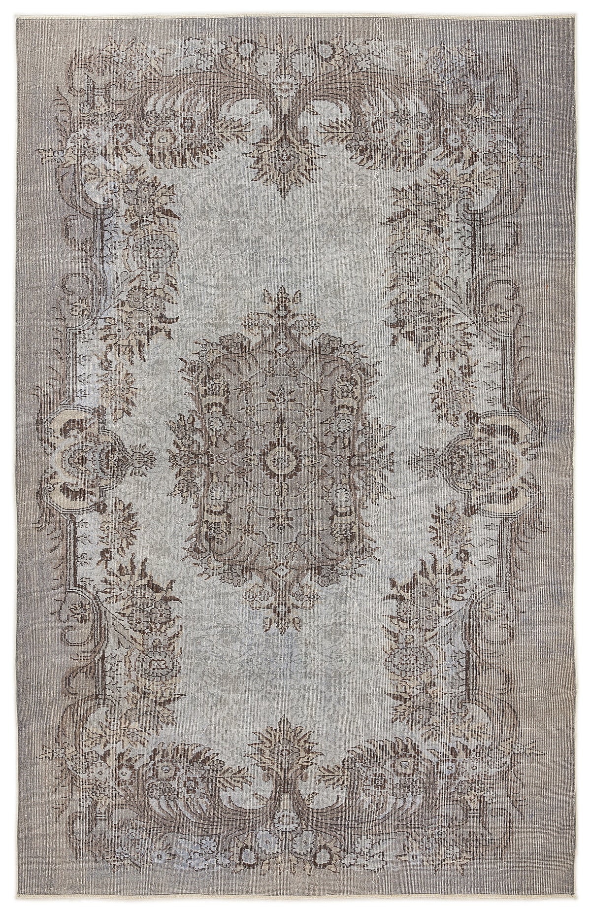 Blue Over Dyed Vintage Rug 5&#39;11&#39;&#39; x 9&#39;5&#39;&#39; ft 180 x 286 cm