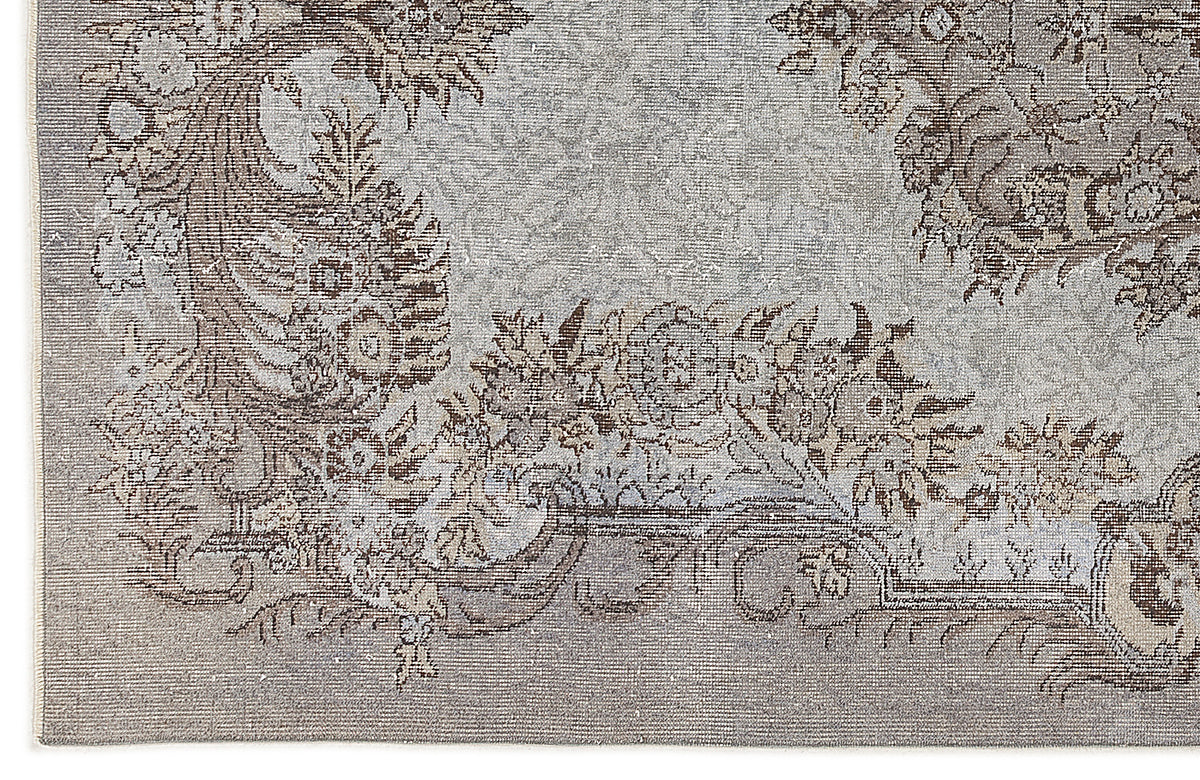 Blue Over Dyed Vintage Rug 5&#39;11&#39;&#39; x 9&#39;5&#39;&#39; ft 180 x 286 cm