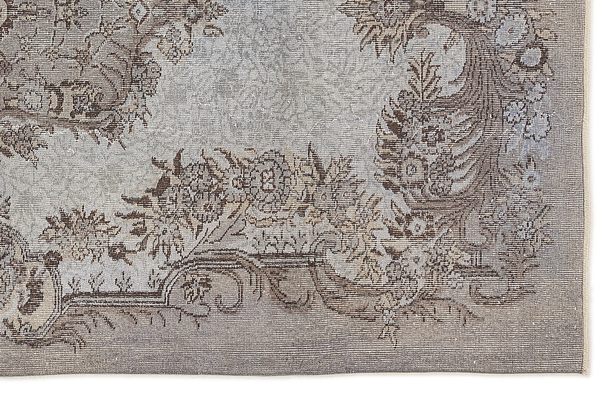 Blue Over Dyed Vintage Rug 5'11'' x 9'5'' ft 180 x 286 cm