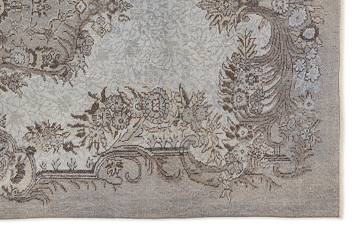 Blue Over Dyed Vintage Rug 5&#39;11&#39;&#39; x 9&#39;5&#39;&#39; ft 180 x 286 cm