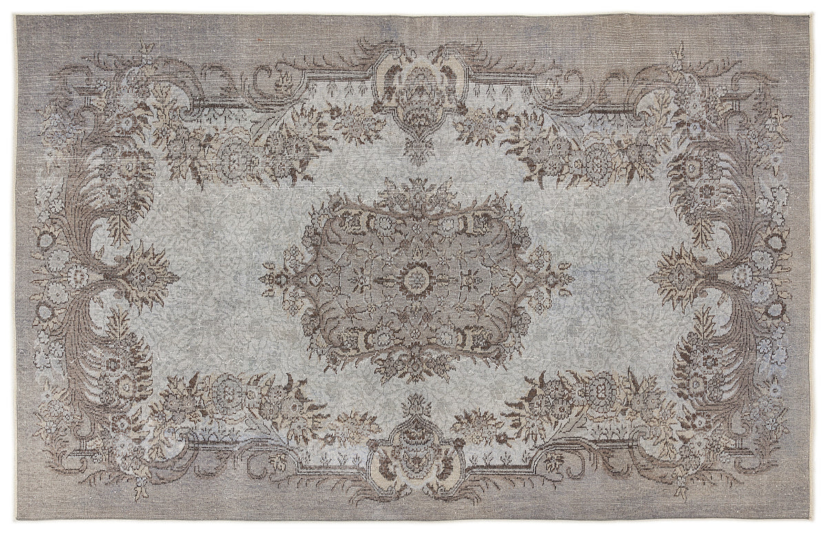 Blue Over Dyed Vintage Rug 5&#39;11&#39;&#39; x 9&#39;5&#39;&#39; ft 180 x 286 cm