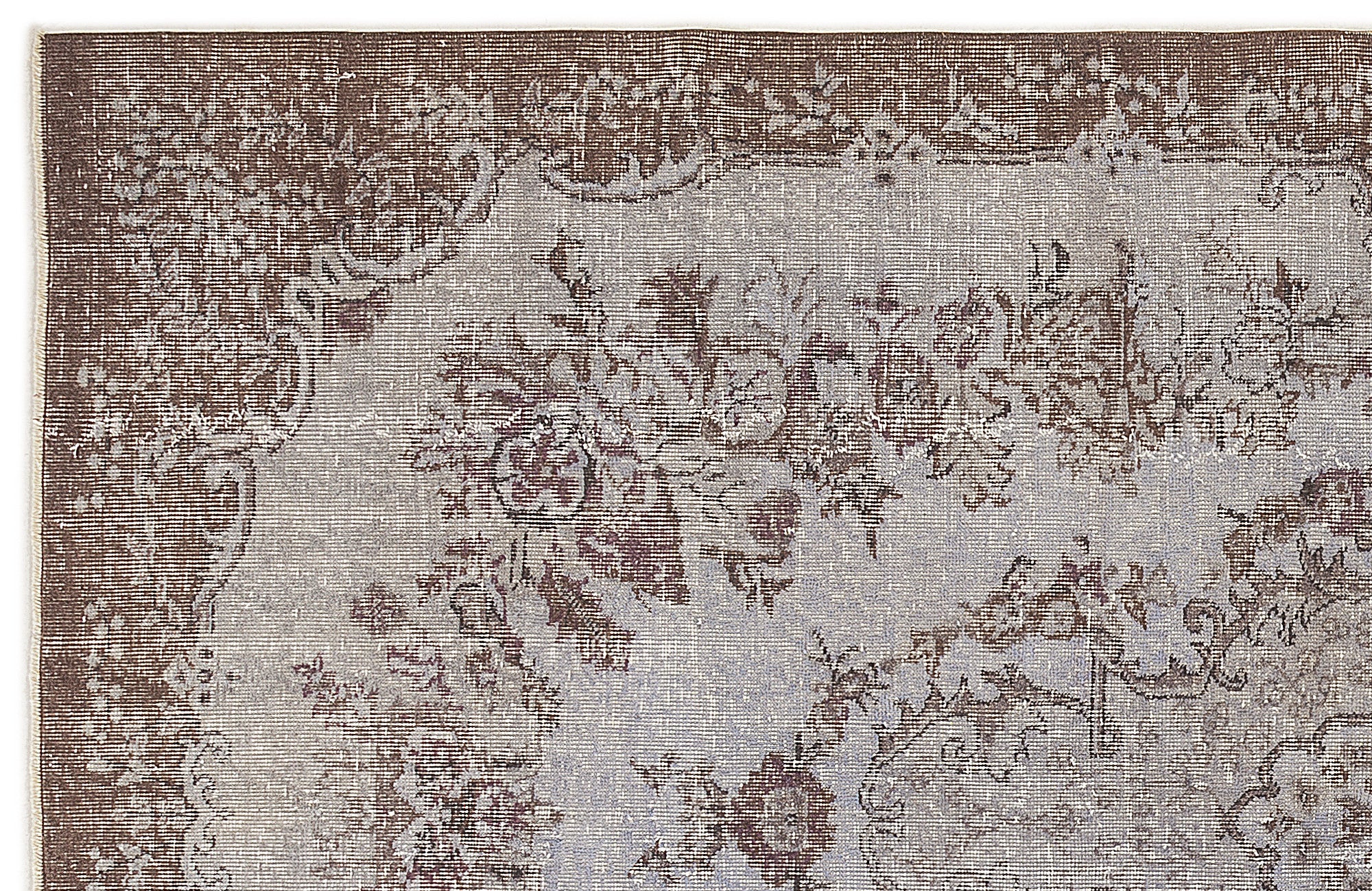 Blue Over Dyed Vintage Rug 5'5'' x 9'4'' ft 164 x 284 cm