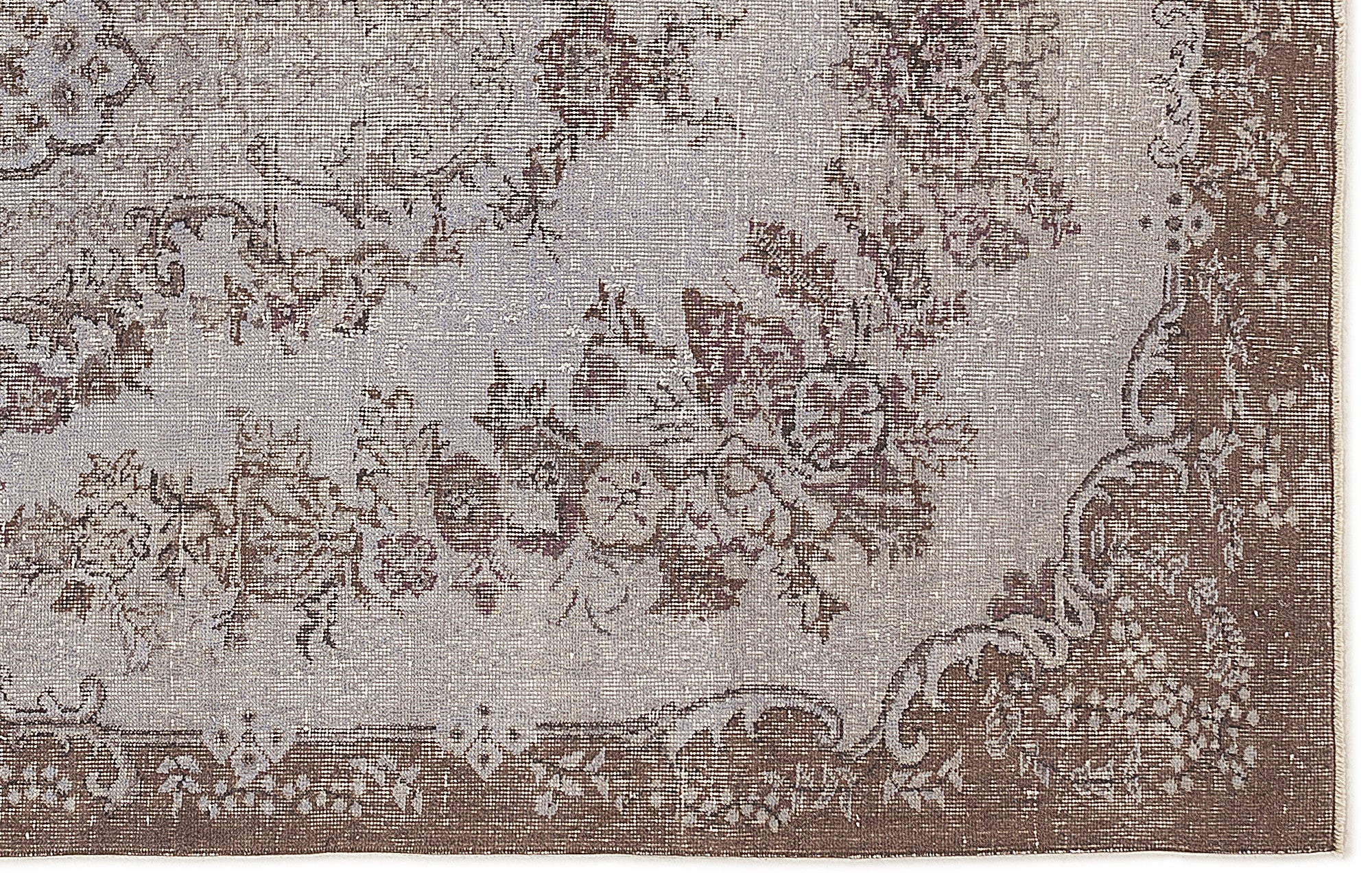 Blue Over Dyed Vintage Rug 5'5'' x 9'4'' ft 164 x 284 cm
