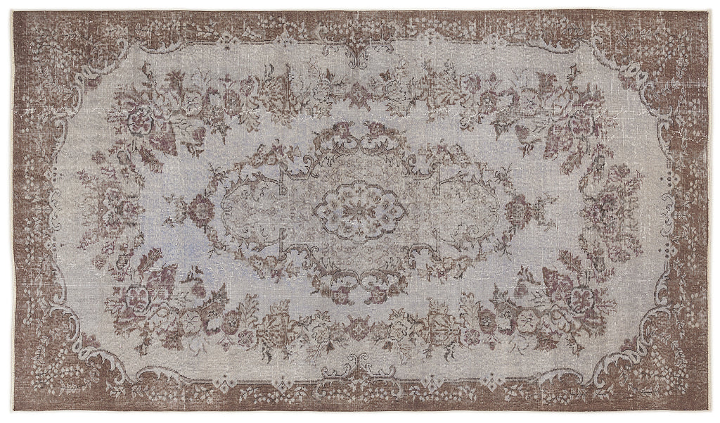 Blue Over Dyed Vintage Rug 5'5'' x 9'4'' ft 164 x 284 cm