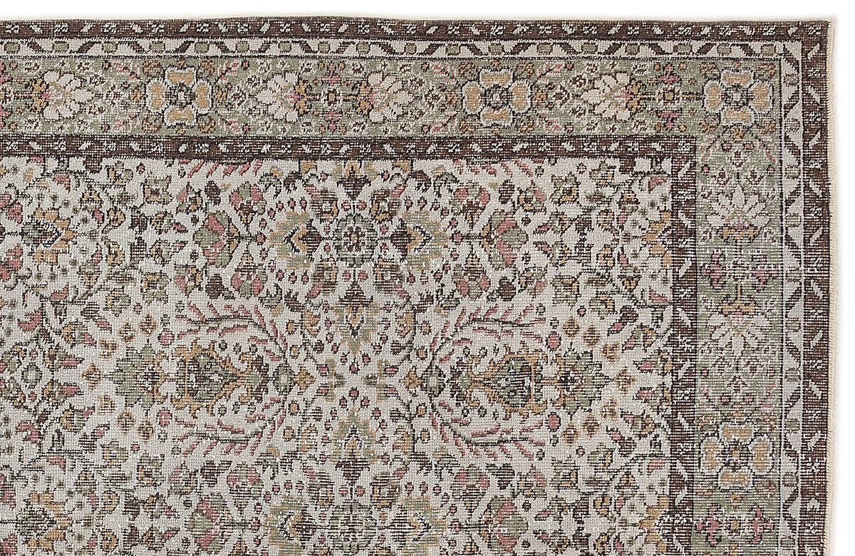 Naturel Over Dyed Vintage Rug 5&#39;4&#39;&#39; x 9&#39;6&#39;&#39; ft 163 x 290 cm