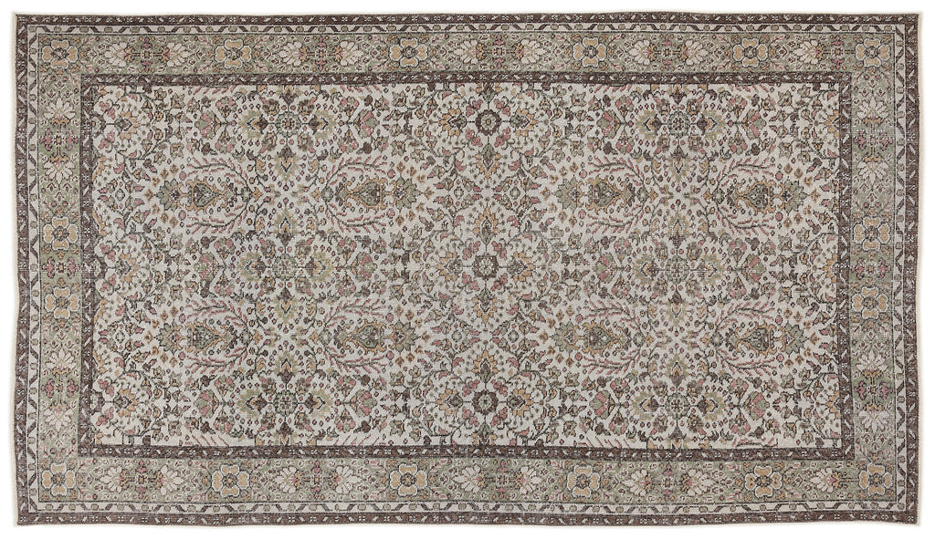 Naturel Over Dyed Vintage Rug 5'4'' x 9'6'' ft 163 x 290 cm