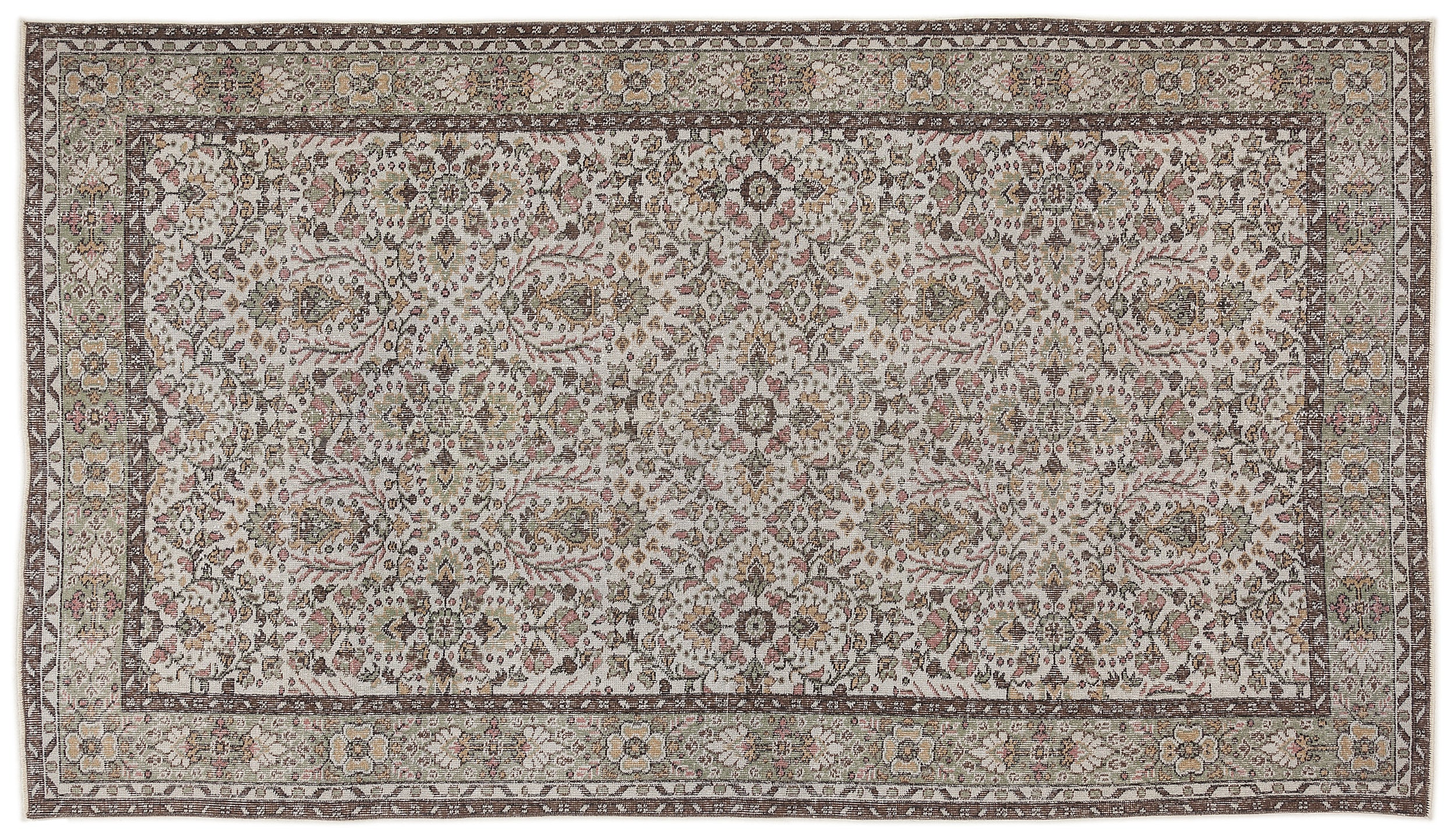 Naturel Over Dyed Vintage Rug 5'4'' x 9'6'' ft 163 x 290 cm