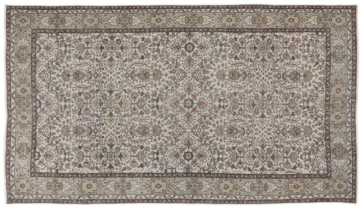 Naturel Over Dyed Vintage Rug 5&#39;4&#39;&#39; x 9&#39;6&#39;&#39; ft 163 x 290 cm