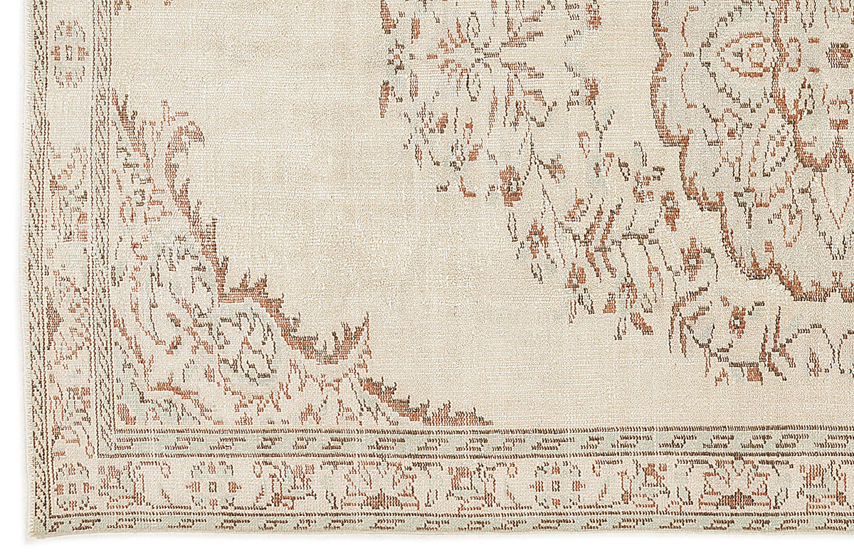 Beige Over Dyed Vintage Rug 5&#39;4&#39;&#39; x 9&#39;1&#39;&#39; ft 162 x 277 cm