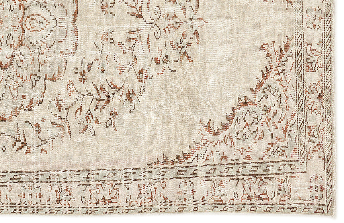 Beige Over Dyed Vintage Rug 5&#39;4&#39;&#39; x 9&#39;1&#39;&#39; ft 162 x 277 cm