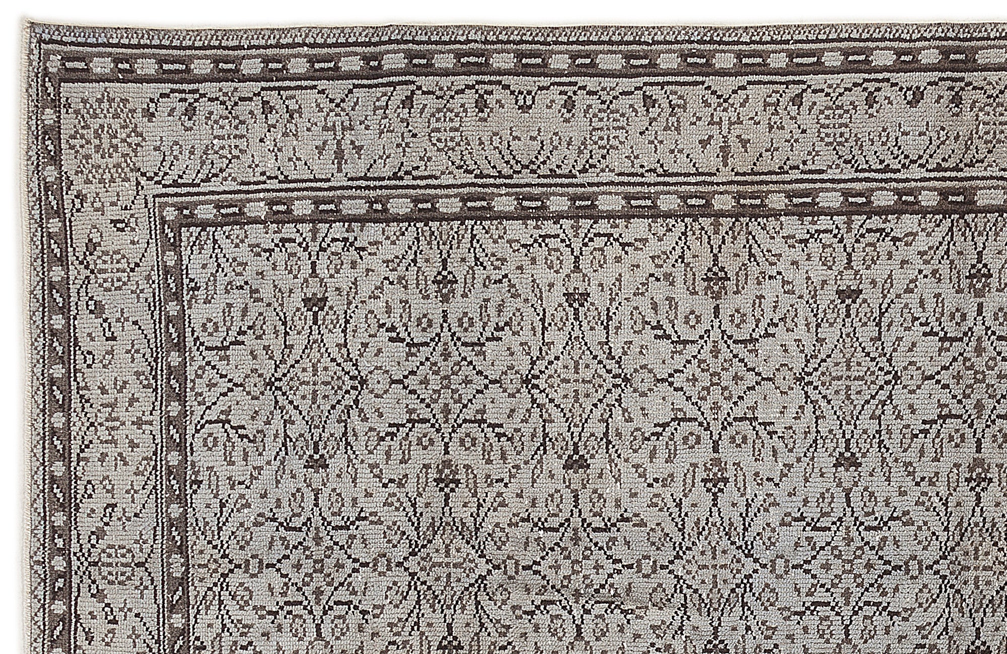 Blue Over Dyed Vintage Rug 4'11'' x 8'10'' ft 150 x 268 cm