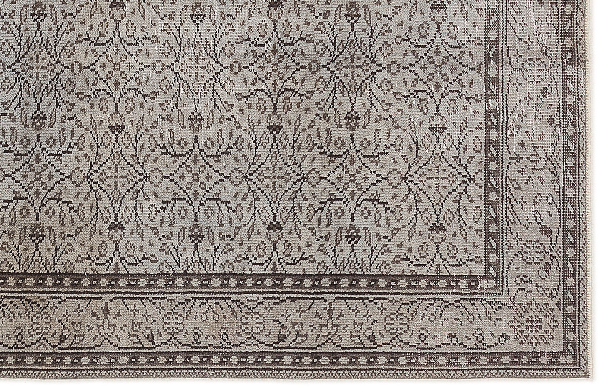 Blue Over Dyed Vintage Rug 4'11'' x 8'10'' ft 150 x 268 cm