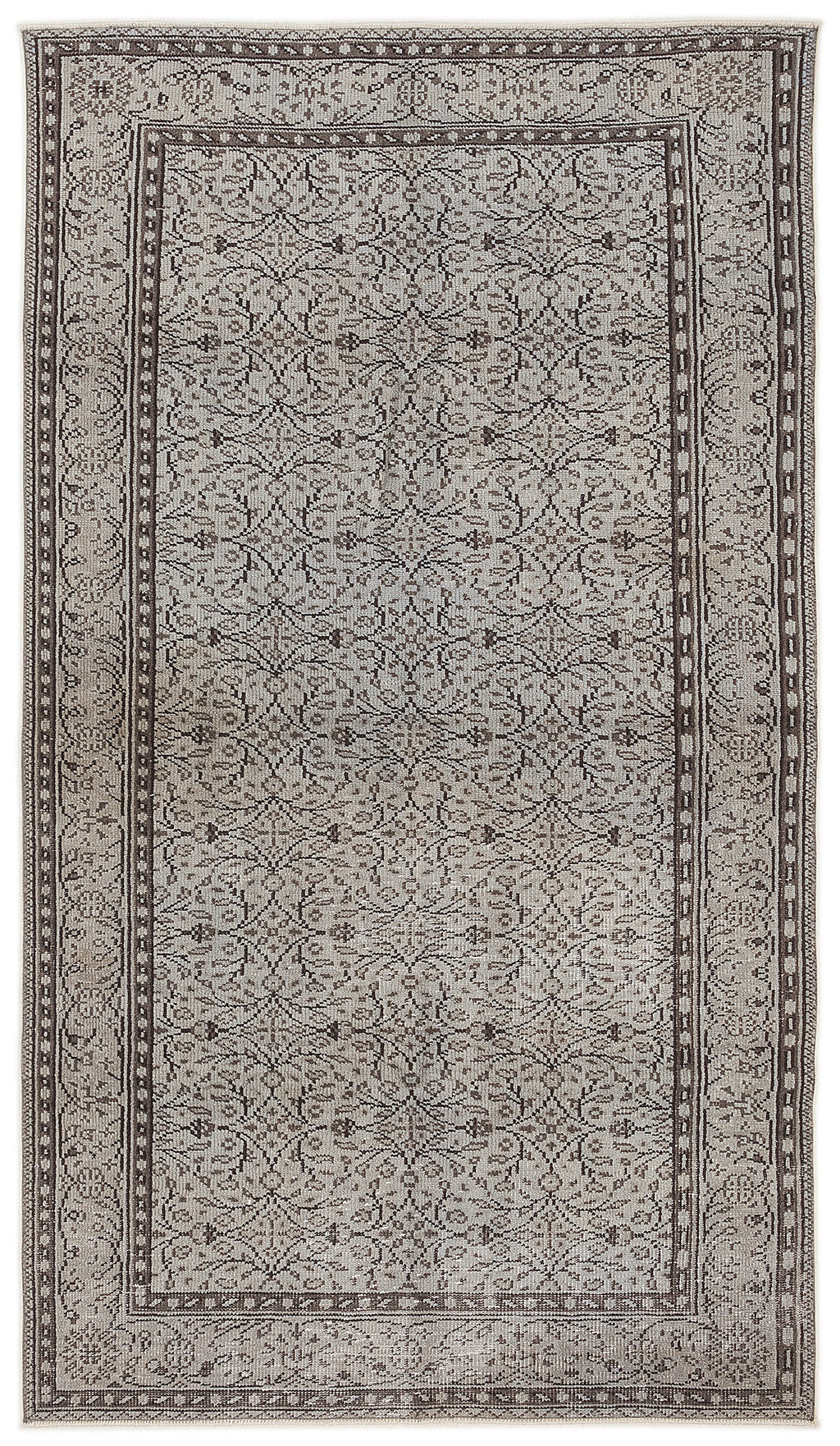 Blue Over Dyed Vintage Rug 4'11'' x 8'10'' ft 150 x 268 cm